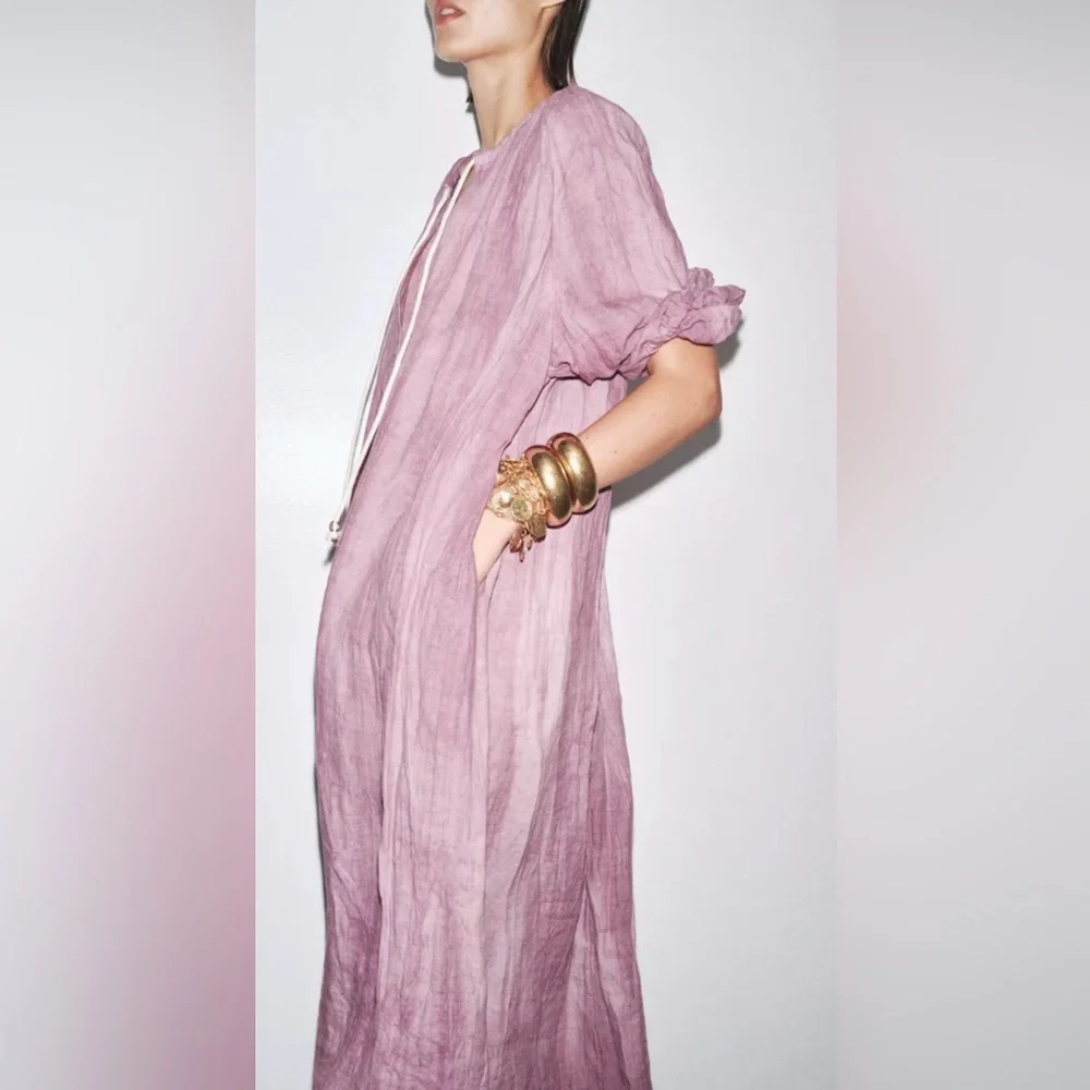 Brand new, high quality absolutely stunning 100% linen gorgeous dress,size Large - Picture 15 of 17